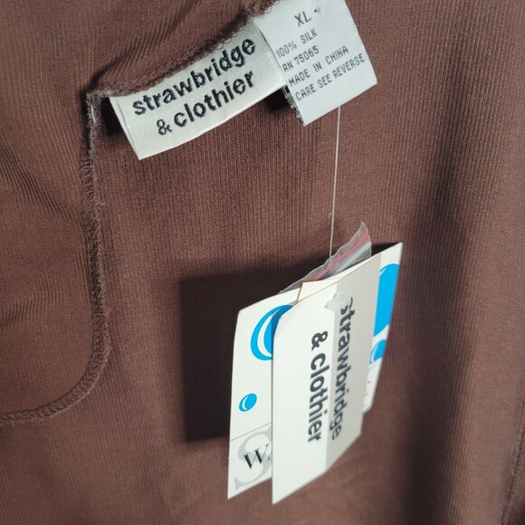 Strawbridge & Clothier NWT Sz XL Blouse Washable Textured Silk Back Keyhole VTG - Picture 3 of 8